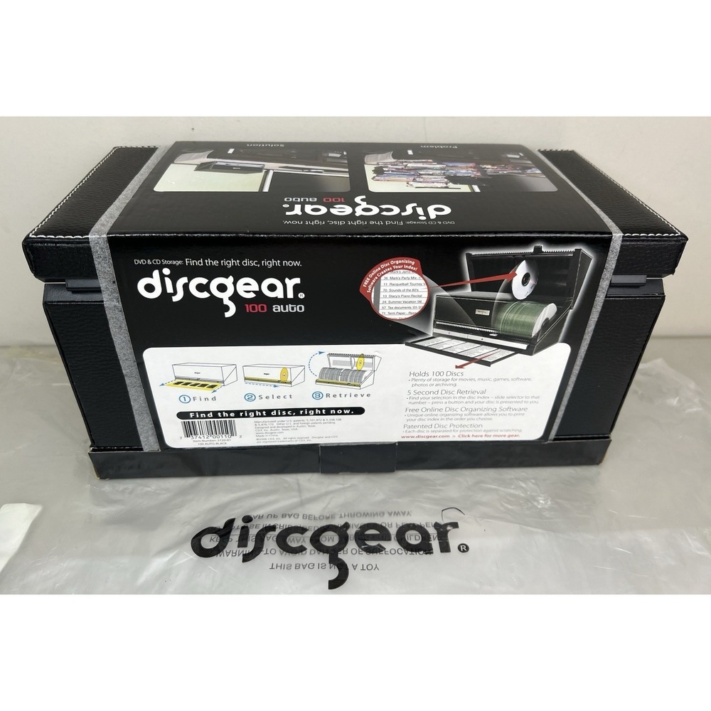 BRAND NEW Discgear 100 Auto CD / DVD Disc Storage Retrieval System Faux Leather - Picture 3 of 8